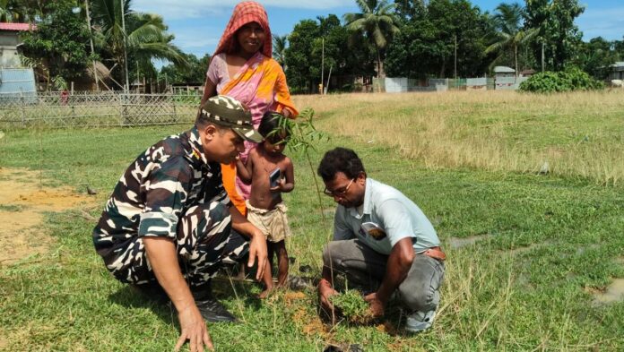 SSB Organises Tree Plantation Drive with Villagers in Sonapur