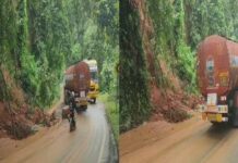 Fresh landslides disrupt traffic at Burhapahar in Nagaon Fresh landslides disrupt traffic at Burhapahar in Nagaon