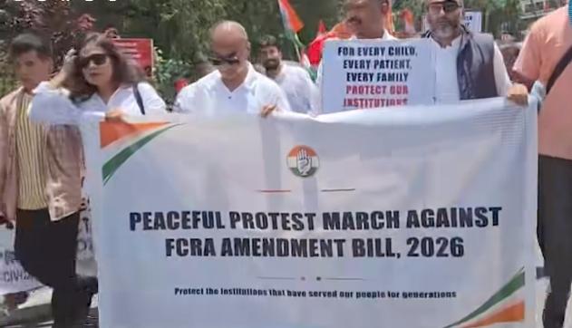 Meghalaya Congress stages Shillong protest against proposed FCRA amendments