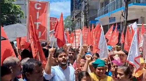Left-affiliated groups stage Jail Bharo protest in Dhubri