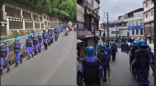 Army, RAF conduct flag march in Shillong amid Assam-Meghalaya tensions