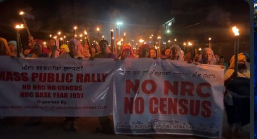 Manipur Women Hold Torch Rally in Imphal East, Demand NRC Update Before Census