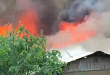 Major fire near District Industries Office in Diphu guts several houses, LPG cylinders explode Major fire near District Industries Office in Diphu guts several houses, LPG cylinders explode