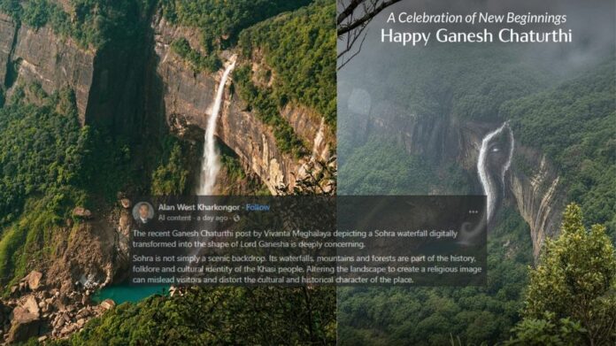 Digitally altered Nohkalikai Falls image draws criticism in Meghalaya