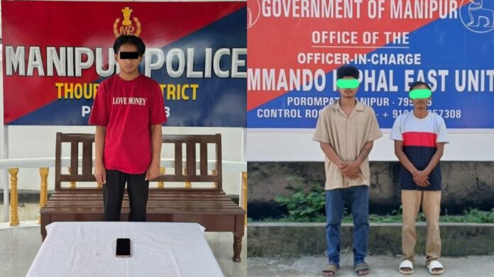 Manipur Police Arrest Three KCP Cadres, Recover Arms and Ammunition