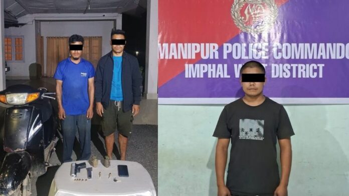 Three insurgent cadres arrested in separate operations in Manipur’s Imphal West