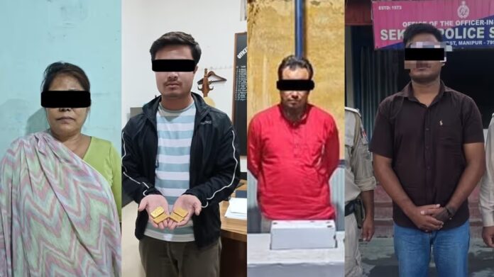 Manipur Security Forces Arrest Four, Seize Gold, Brown Sugar and Arms