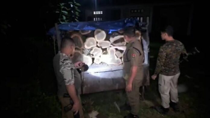 Forest Department Seizes Tata DI Carrying Teak Logs Near Assam-Meghalaya Border