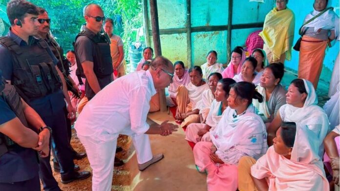 Manipur CM Visits Families of Three Khongban Attack Victims Amid Shutdown