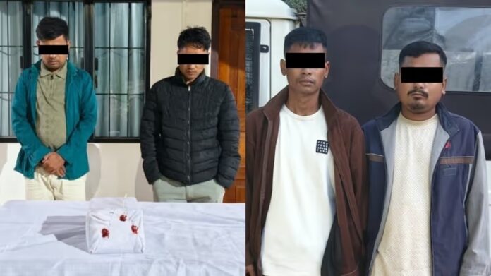 Four arrested after suspected brown sugar seizure in Manipur